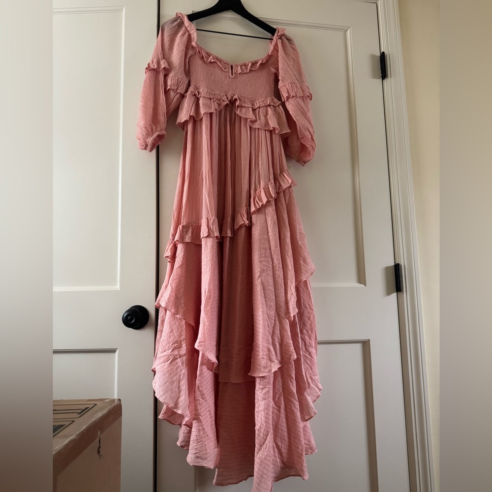 Free people Spell& the Gypsy clementine mermaid maxi dress Pink Layered M